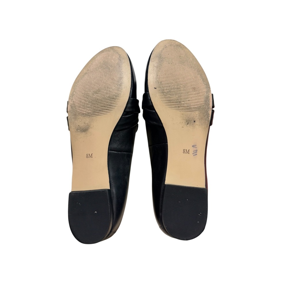 Talbots Black Leather Twisted Vamp Loafers Almond Toe Flats Womens Size 8M - Picture 5 of 5